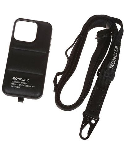 Moncler Logo Printed Iphone 15 Pro Phone Case - Black