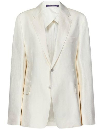 Ralph Lauren Single Breasted Tailored Blazer - White