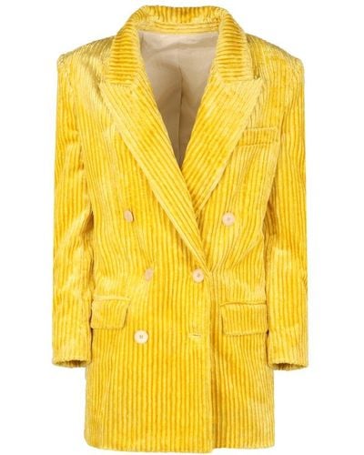 Isabel Marant Double-breasted Corduroy Jacket - Yellow