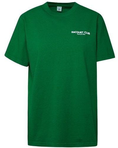 Sporty & Rich Logo Printed Crewneck T-shirt - Green