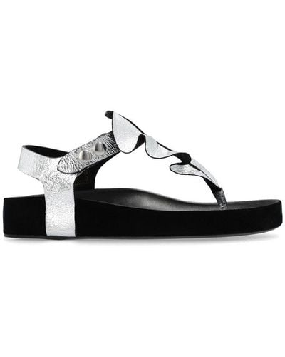 Isabel Marant Isela Metallic Ruffled Sandals - Black