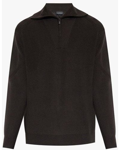 Emporio Armani Wool Turtleneck Sweater - Black