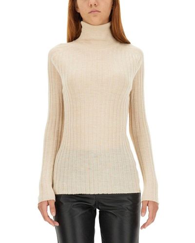 Alysi Roll-neck Knitted Jumper - Natural