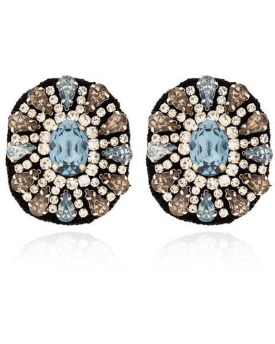 Moschino Crystal Clip-on Earrings - Black