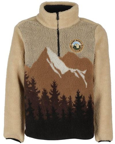 Mc2 Saint Barth Zip Detailed Long-sleeved Sweatshirt - Brown