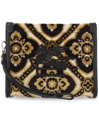 Etro Geometric-patterned Zipped Beauty Bag - Black