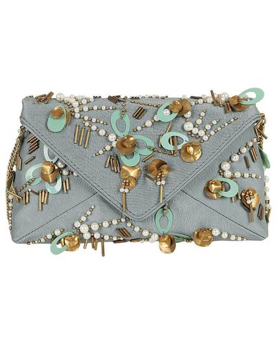 Dries Van Noten Embellished Messenger Bag - Blue