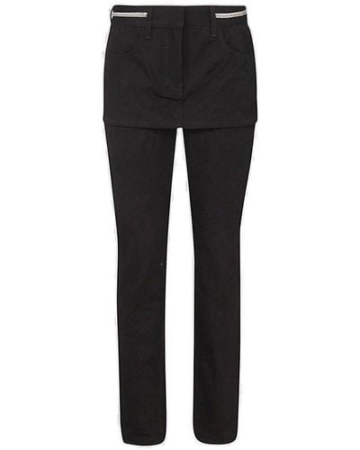 Givenchy Slim Leg Mini Skirt Effect Jeans - Black