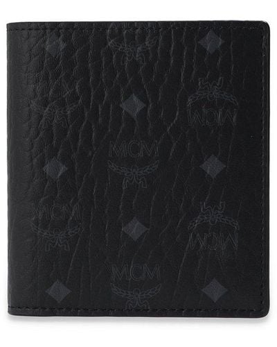 MCM Wallet With Logo, - Black