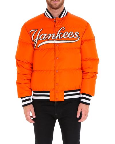 Gucci Men's New York Yankees Mlb Patch Puffer Jacket - Orange