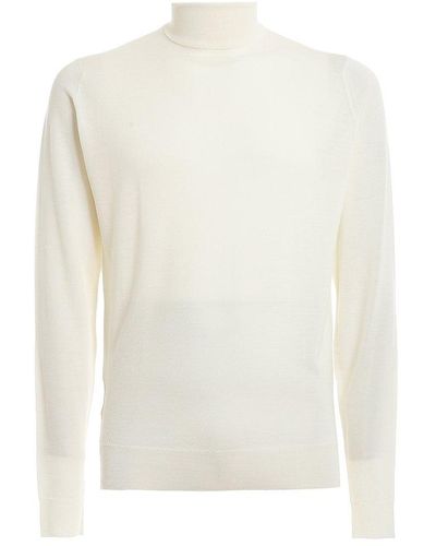 John Smedley Cherwell Roll Neck Sweater - White