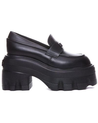 Casadei Rock Platform Slip-on Loafers - Black