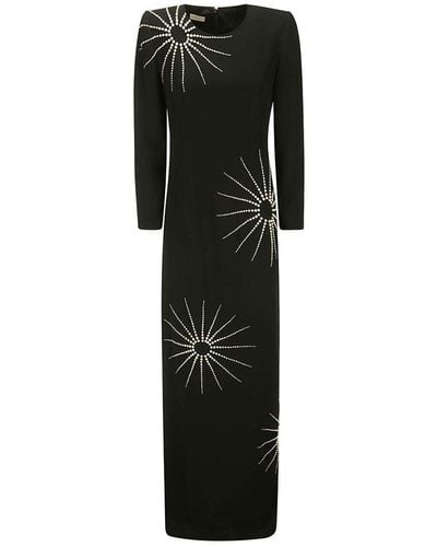 Dries Van Noten Embellished Rear Zipped Dress - Black