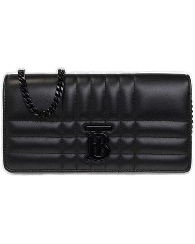 Burberry Lola Logo-plaque Quilted Wallet - Black