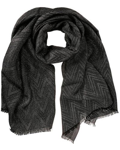 Missoni Zigzag Woven Frayed-edge Scarf - Black