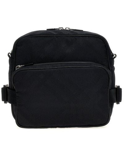 Burberry Check Shoulder Strap Crossbody Bags - Black