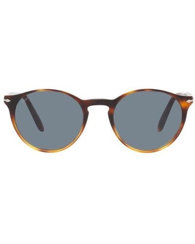 Persol Tortoise Shell Round Frame Sunglasses - Black