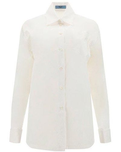 Prada Button-up Long Sleeved Shirt - White