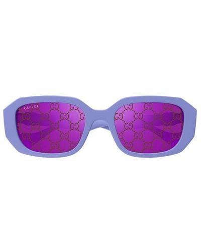 Gucci Rectangular Frame Sunglasses - Purple