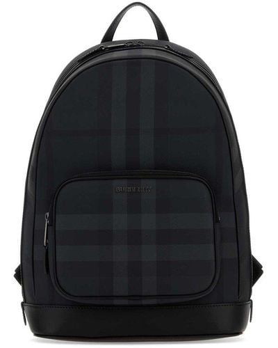 Burberry Rocco Plaid Backpack - Black