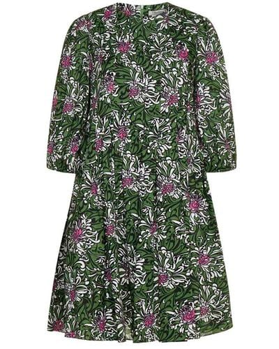 Max Mara Assunta Cotton Dress With Floral Print - Green