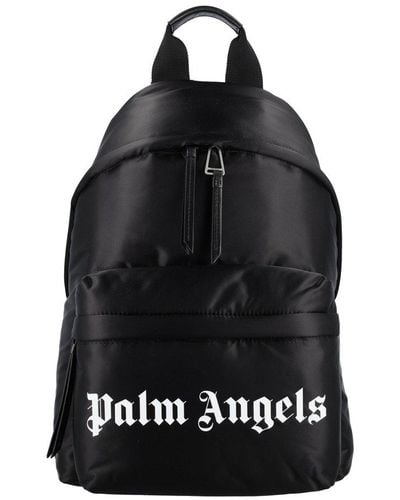 Palm Angels Logo-print Shell Backpack - Black