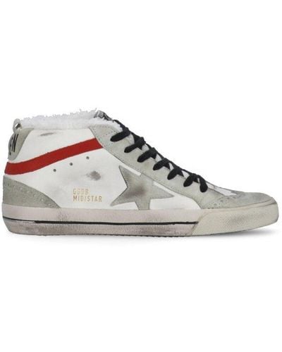 Golden Goose Mid-star Lace Up Sneakers - White