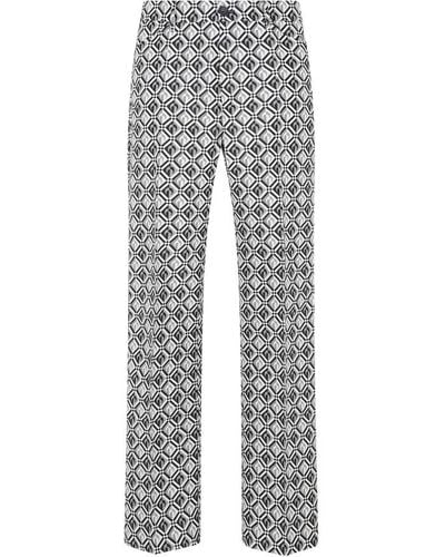 Marine Serre Moon Diamant Tailored Trousers Trousers - Grey