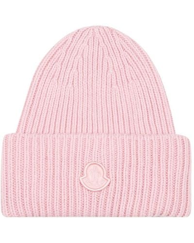 Moncler Wool Beanie Hat - Pink