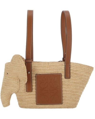 Loewe Small Elephant Basket Bag - Brown