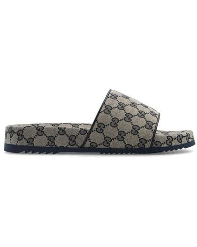 Gucci Slides With Monogram - Gray