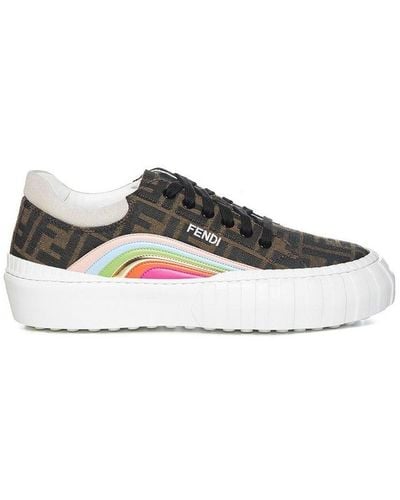 Fendi Monogram Lace-up Sneakers - Multicolor