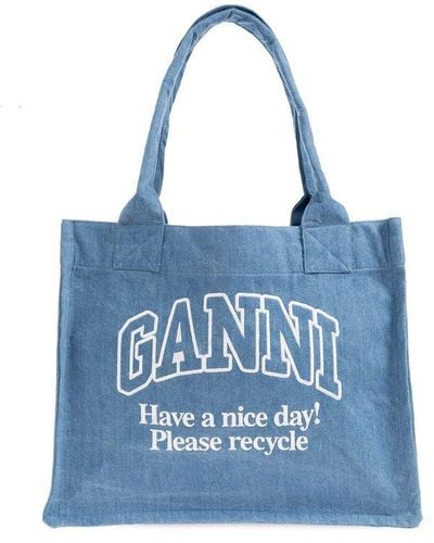 Ganni Shopper Bag, - Blue