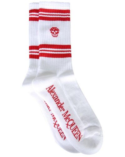 Alexander McQueen Sports Skull Socks - Red