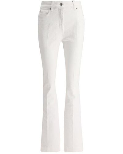 Etro Paisley Embroidered Jeans - White