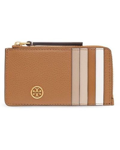Tory Burch Card Case With Logo - Brown