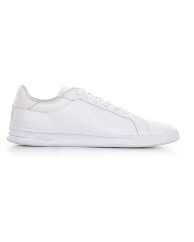 Polo Ralph Lauren Logo Embossed Lace-up Trainers - White
