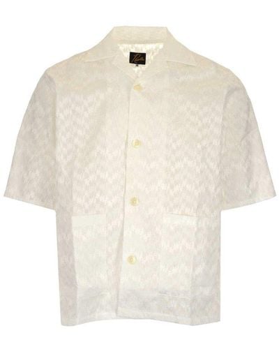 Needles Pattern Jacquard Short-sleeve Shirt - White