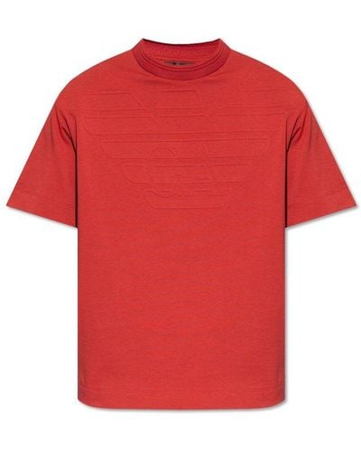 Emporio Armani T-shirt With Logo, - Red