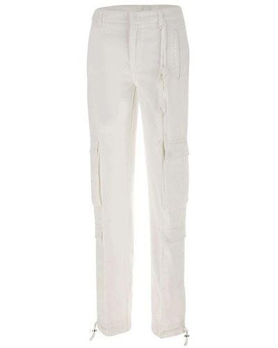 Dondup Wide Leg Cargo Trousers - White