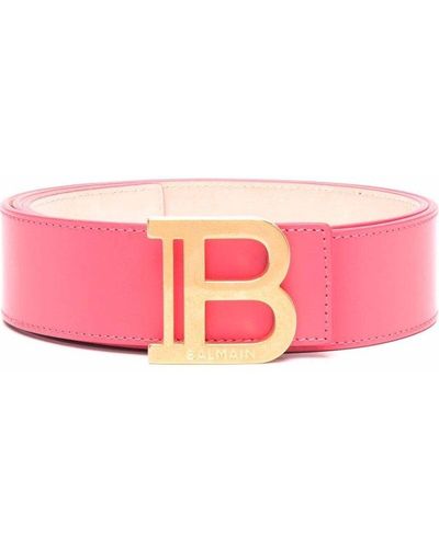 Balmain B-logo-plaque Belt - Pink