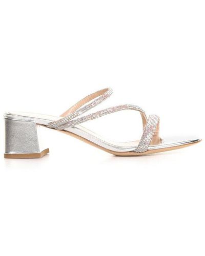 Ninalilou Embellished Heeled Sandals - White