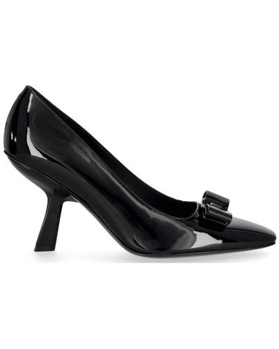 Ferragamo Vara Bow-detailed Slip-on Court Shoes - Black