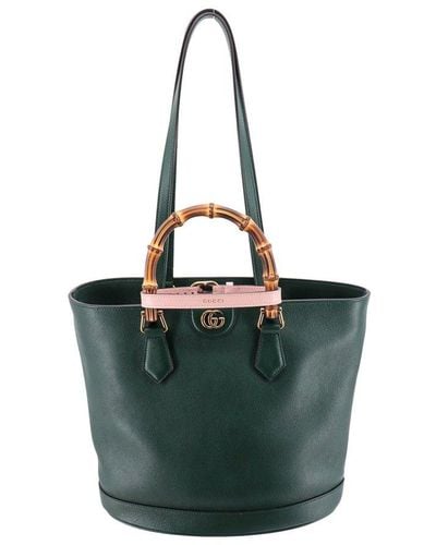 Gucci Medium Diana Leather Tote Bag - Green
