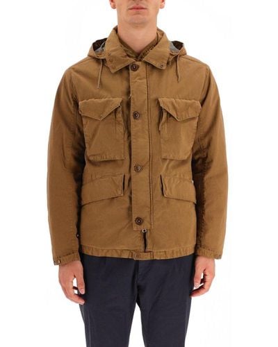 C.P. Company Hooded Buttoned Jacket - Brown