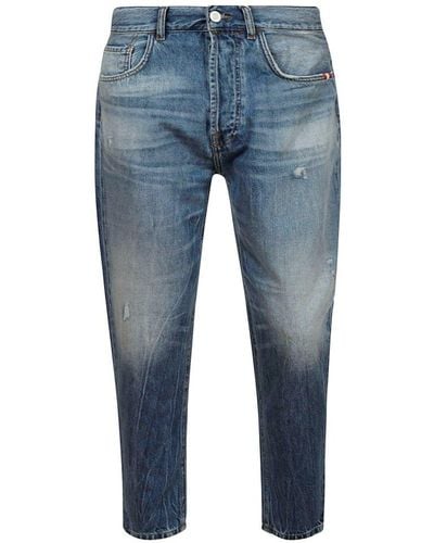 AMISH Jeremiah Distressed Jeans - Blue