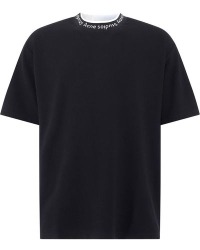 Acne Studios Logo Binding Ribbed T-shirt - Black
