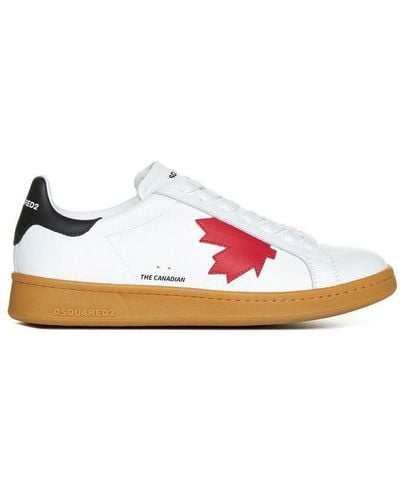 DSquared² Maple Leaf Lace-up Sneakers - White