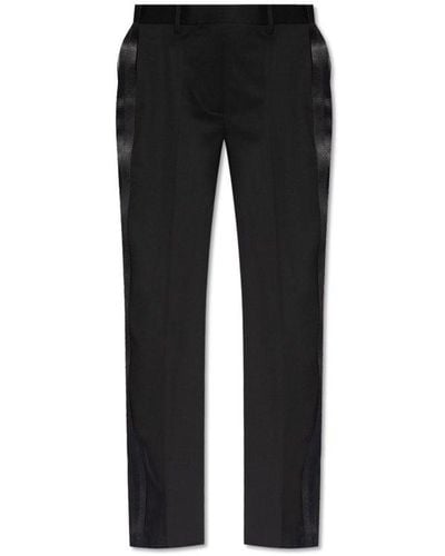 Helmut Lang Creased Pants With Side Stripes - Black