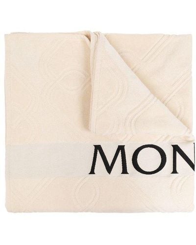 Moncler Logo Detailed Bath Towel - Natural